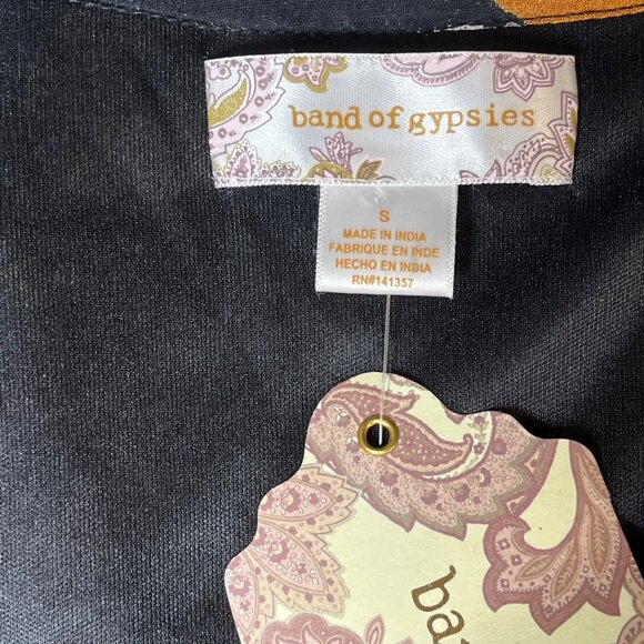 New‎ Band Of Gypsies Black Floral Sheer Long Sleeve Bodysuit Size S Whimsygoth - Picture 3 of 12